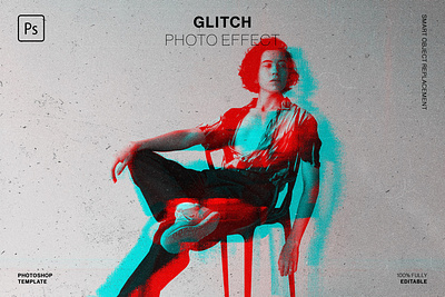 Glitch Photo Effect 3d animation graphic design motion graphics