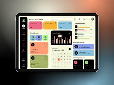E-Learning Dashboard – Modern UI/UX Concept course platform