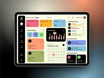 E-Learning Dashboard – Modern UI/UX Concept course platform