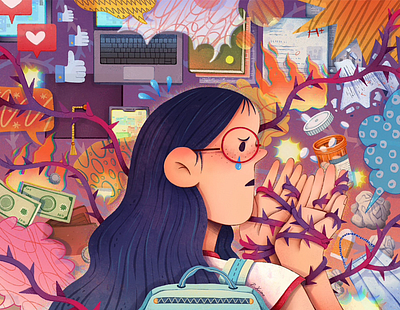 Tangled by Expectations illustration contemporary art