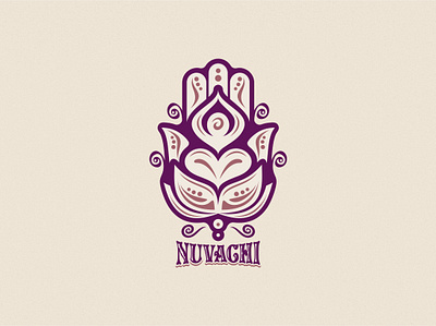 Meditate Hamsa Hand Lotus abstract graphic design hamsa hand logo lotus meditate meditation nuvachi vector