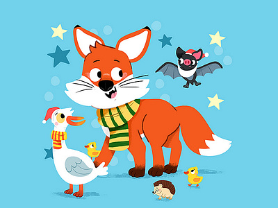 Fox and friends 3d animation app branding design flat graphic design icon illustration illustrator logo minimal motion graphics typography ui ux vector web web design website