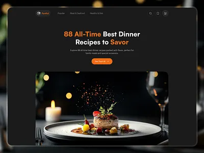 Food Website UI – Gourmet Recipe Experience food food delivery food photography landing page recipe website restaurant web web design webdesign website website design