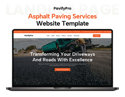 PavifyPro – Best Paving Contractors Tailwind Template bootstrap branding css3 design designtocodes illustration one page paving and resurfacing services personal portfolio ui