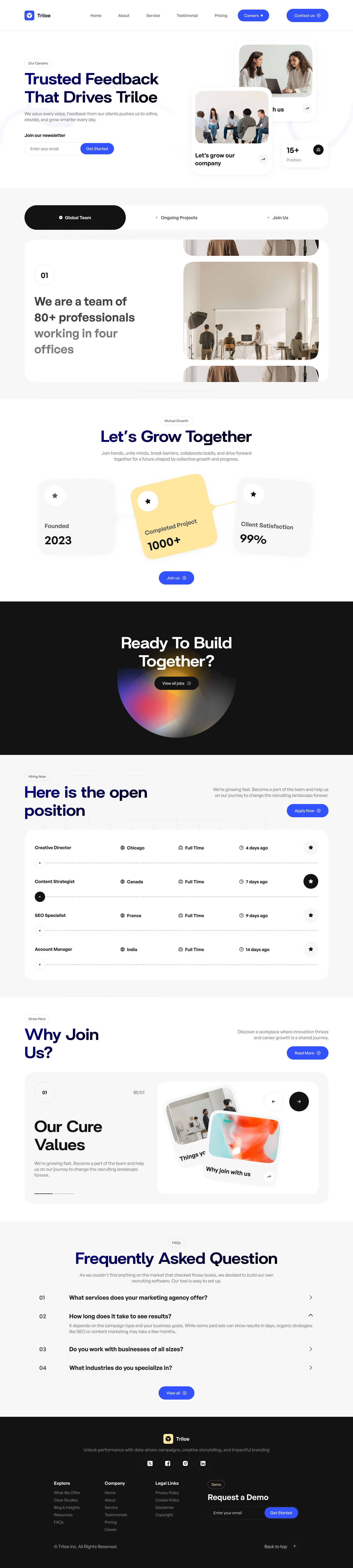Careers Page with Job Listings UI/UX + Website Development company careers page