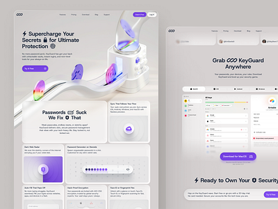 Landing Page Design for Password Manager web web design