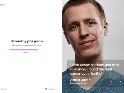 Generating Profile - On boarding Screen ui visual design