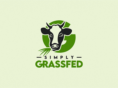 Grassfed Cow abstract beef cow graphic design grass grassfed green logo vector
