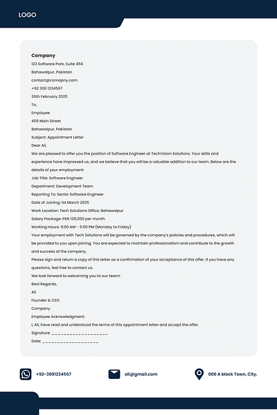 Letter Template business letter clean design letter design minimal modern newsletter design ui ui design