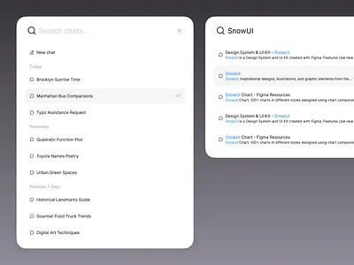 Search Popup - SnowUI ui design