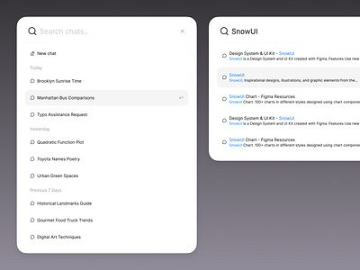 Search Popup - SnowUI ui design