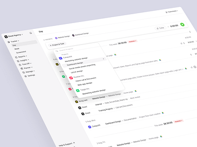 Kipe Track UI branding design export insight kipe manage team planner project management remiders report task time management time off time tracking track tracker ui ux web app