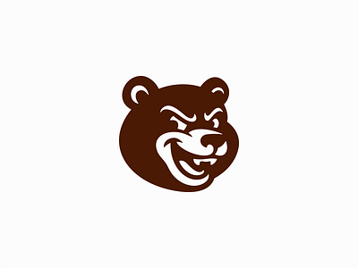 Smirking Bear Logo animal bear branding cartoon design emblem fun gaming icon identity illustration logo mark mascot playful smirk sports symbol vector wild