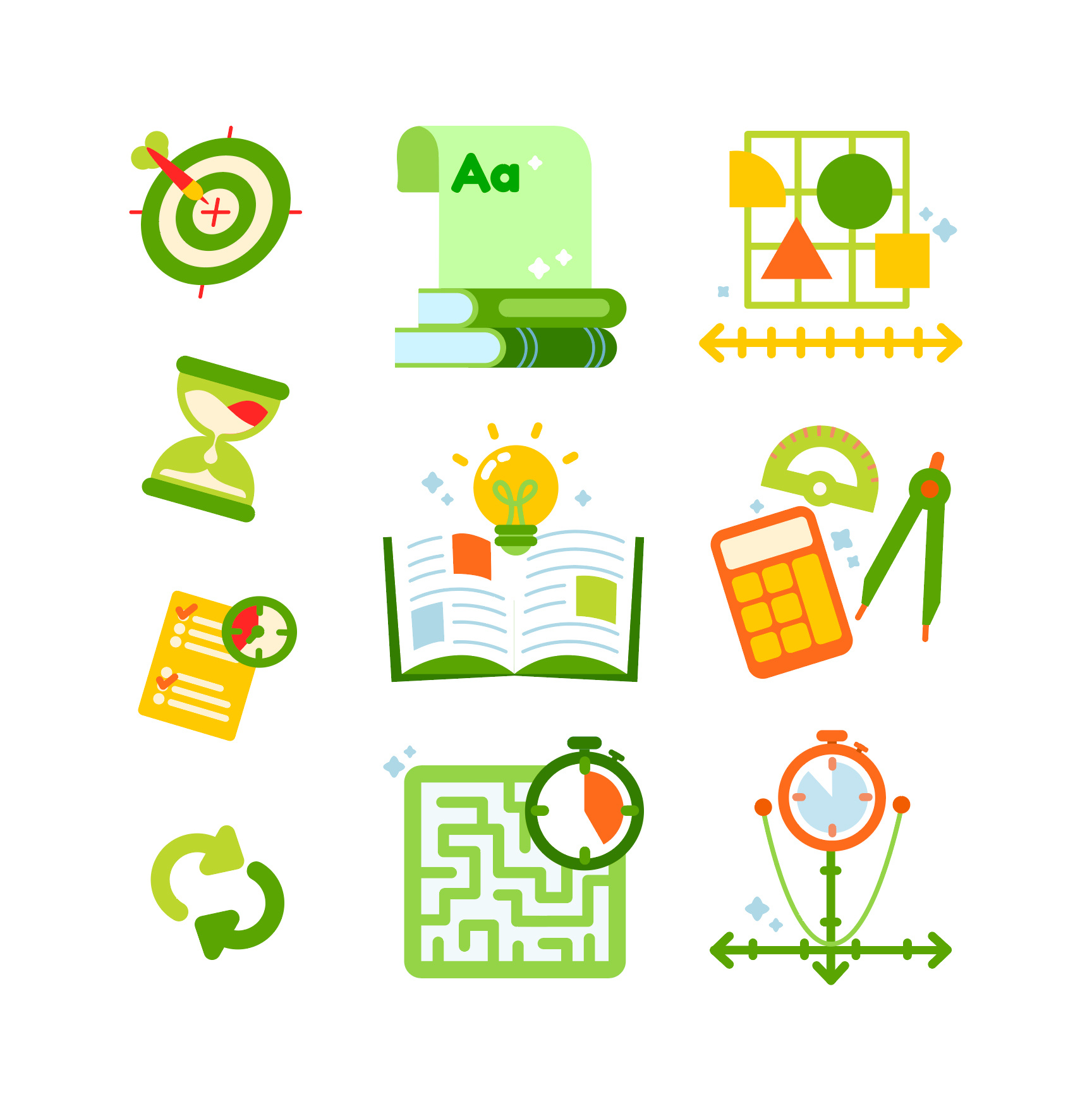 Math Practice Icons branding collection icons math sat school set symbols