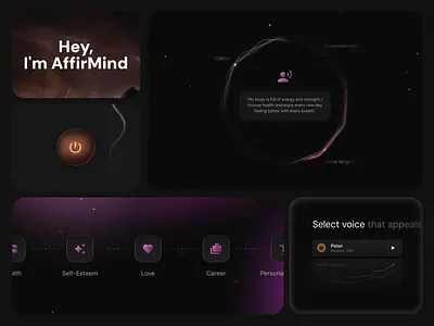 AffirMind App app graphic design product design ui ux