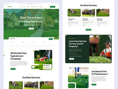Lawn Care Web Design Concept ai assistant ai dashboard animation app design branding design graphic design green illustration lawn care minimal modern premium trendy ui user interface ux web web design website