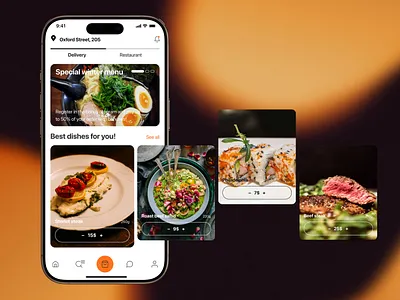 Дизайн мобильного приложения доставки еды | Julia Gerka design design concept ecommerce food delivery app mobile app mobile design ui user expirience user interfaces ux web design website веб дизайн дизайн интерфейсов дизайн мобильного приложение мобильный дизайн