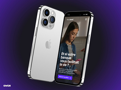 Mobile website for french bank bank branding design figma graphic design header layout logo mobile photo ui uiux ux webdesign website
