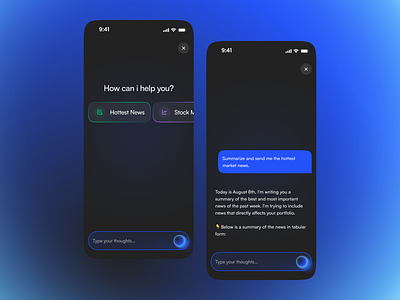 mobile product-focused chatbot concept (designed for INTG) chatbot finance financial financial chatbot fintech minimal ui mobile app product design ui ui design ux design