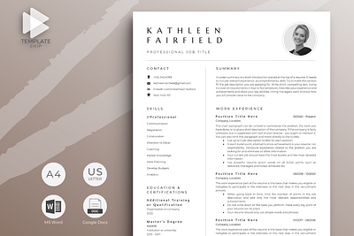 Modern Resume Template with Photo cv template cv template word modern resume professional resume resume design resume template resume template word