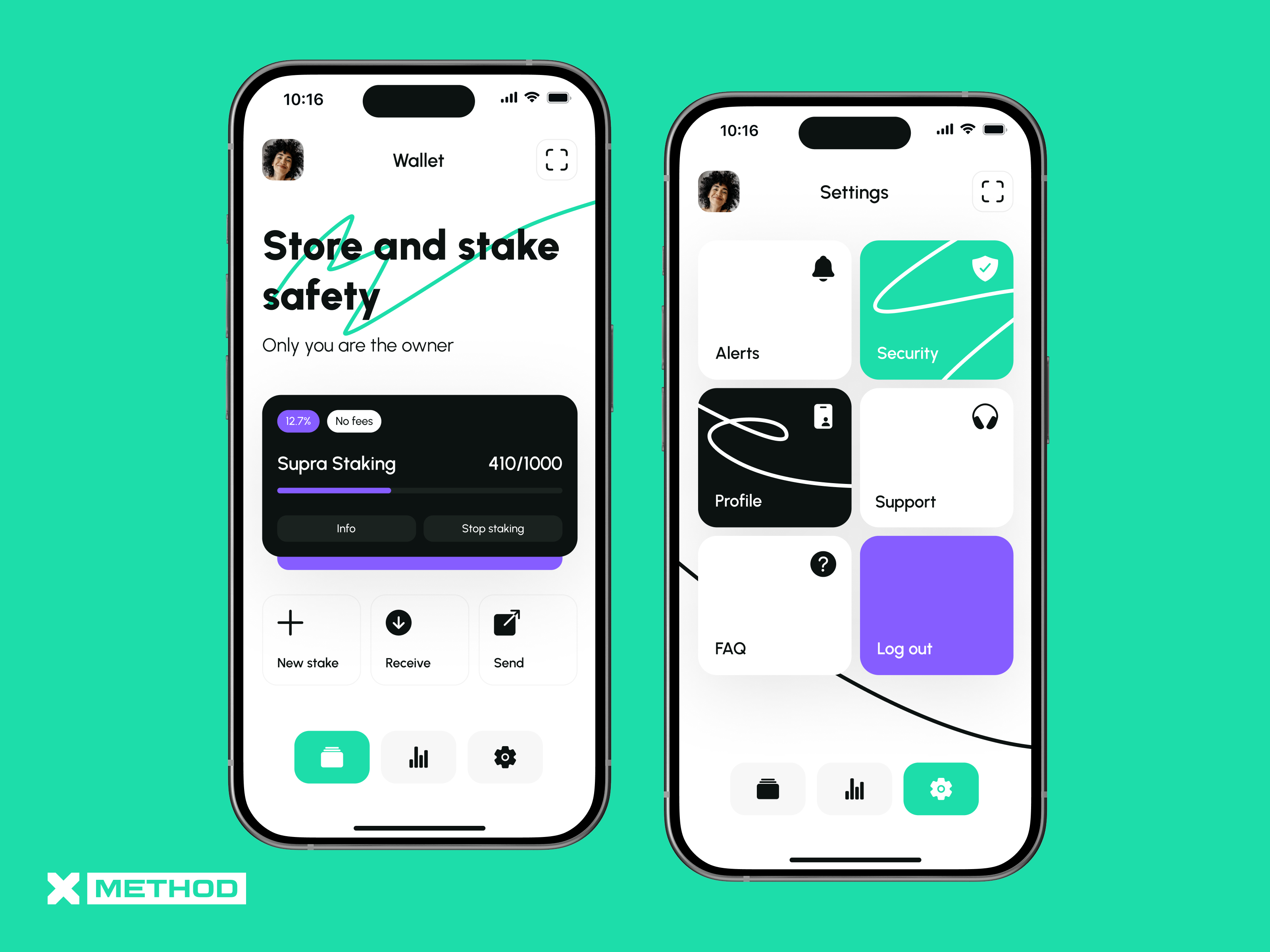 Crypto Wallet With Staking Mobile App app crypto crypto wallet dashboard design figma finance fintech mobile app staking ui ux wallet web3