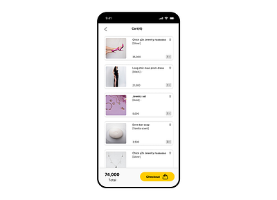 Daily UI #058 - Shopping cart cart daily ui mobile design shopping shopping cart ui