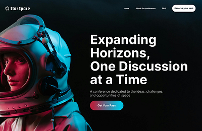 Star Space - Conference Website Hero Section graphic design hero hero image space website ui website image
