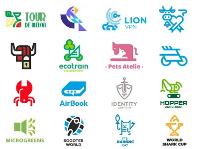 Logoset 2023-2025 bike bull car cat cow crab deer fish graphic design law lionvpn logo melon mikylangela parrot pet plane rain shark tree