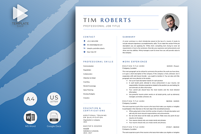 Modern Resume Template with Photo cv template cv template word modern resume professional resume resume design resume template resume template word