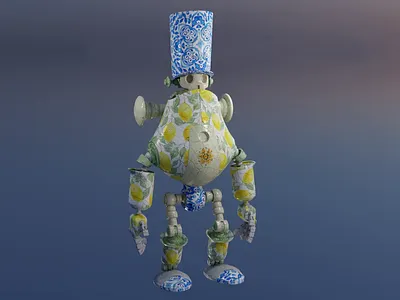 Mediterranean Robot 3d blender robot texture work