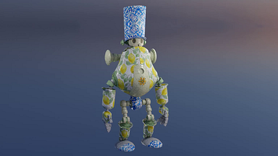 Mediterranean Robot 3d blender robot texture work