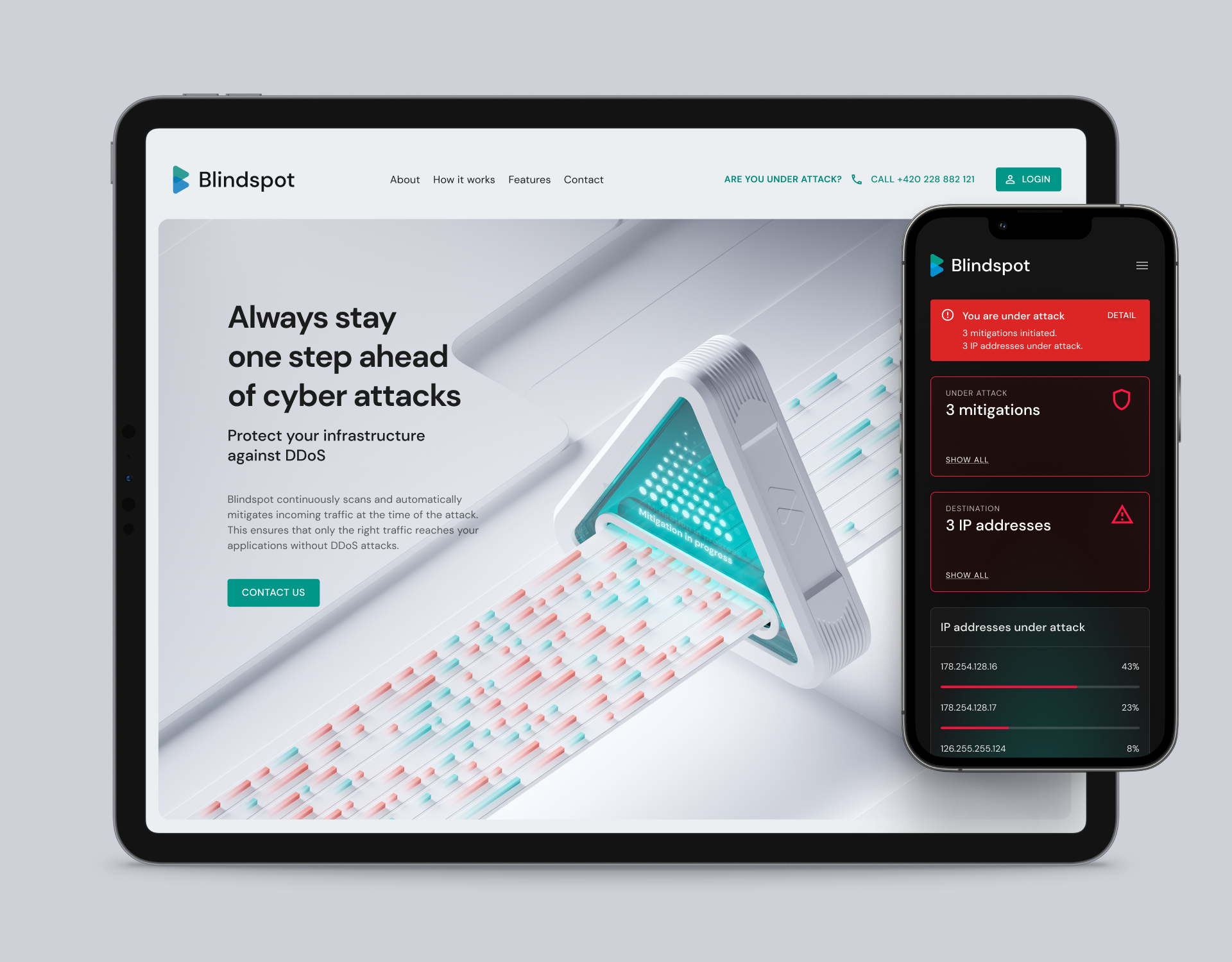 Blindspot: cybersecurity platform 3d branding ddos houdini it logo security ui ux