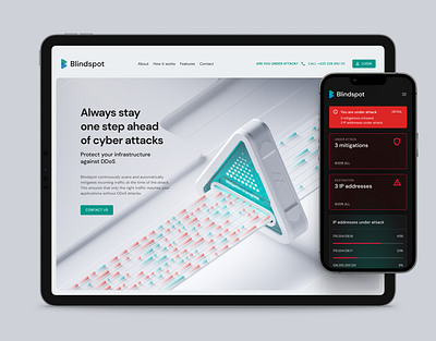 Blindspot: cybersecurity platform 3d branding ddos houdini it logo security ui ux