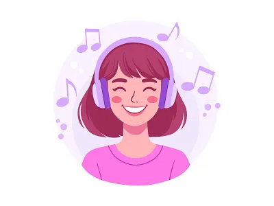Joy of Music & Digital Listening - Versatile Vector Art adobe illustrator audio branding character design digital media entertainment flat illustration headphone illustration joy lifestyle listening modern music podcast relaxation sound streaming vector wellness