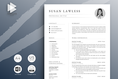 Modern Resume Template with Photo cv template cv template word modern resume professional resume resume design resume template resume template word