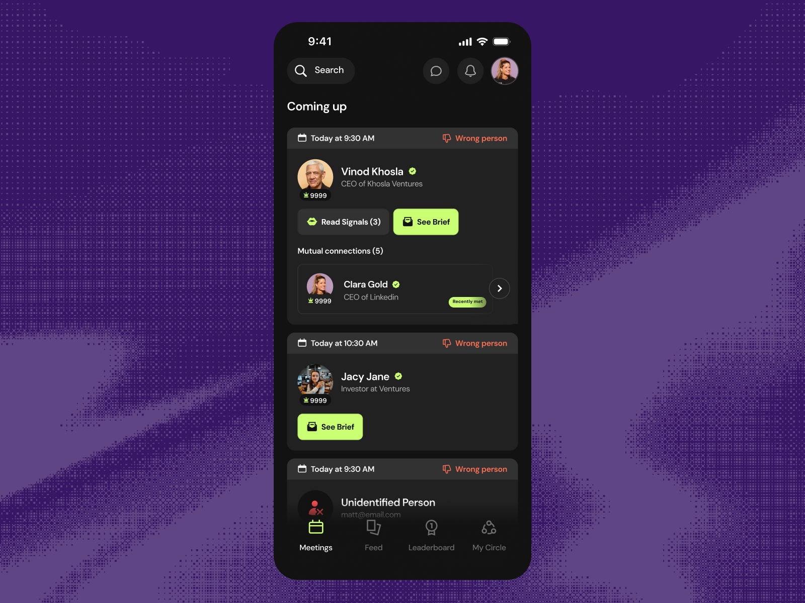 Example of Gigi App Meetings