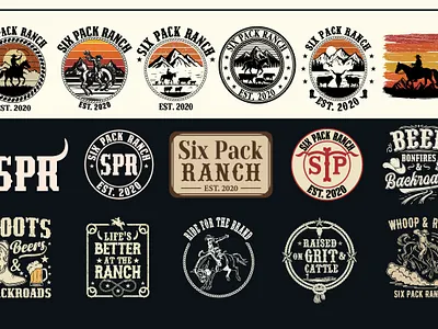 Vintage Western Rodeo Cowboy T-Shirt Design cowboy graphic design hand drawn illustration line art retro rodeo t shirt tee vintage western