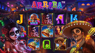 Game Art & Design – Slot Machine Arriba animation art for games casino casino slots character design digital art entertainment gambling game art game design game designers game dev gaming gaming industry graphic design igaming online slots slot slot design slot machines