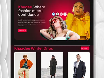 🎨 Khadee – Where Fashion Meets Confidence adobe app redesign branding design figma hero homepage illustration landing page ui ux xd