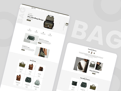 🎒 Kishly – Modern Men’s Handbag UI animation branding design graphic design illustration logo motion graphics ui ux vector