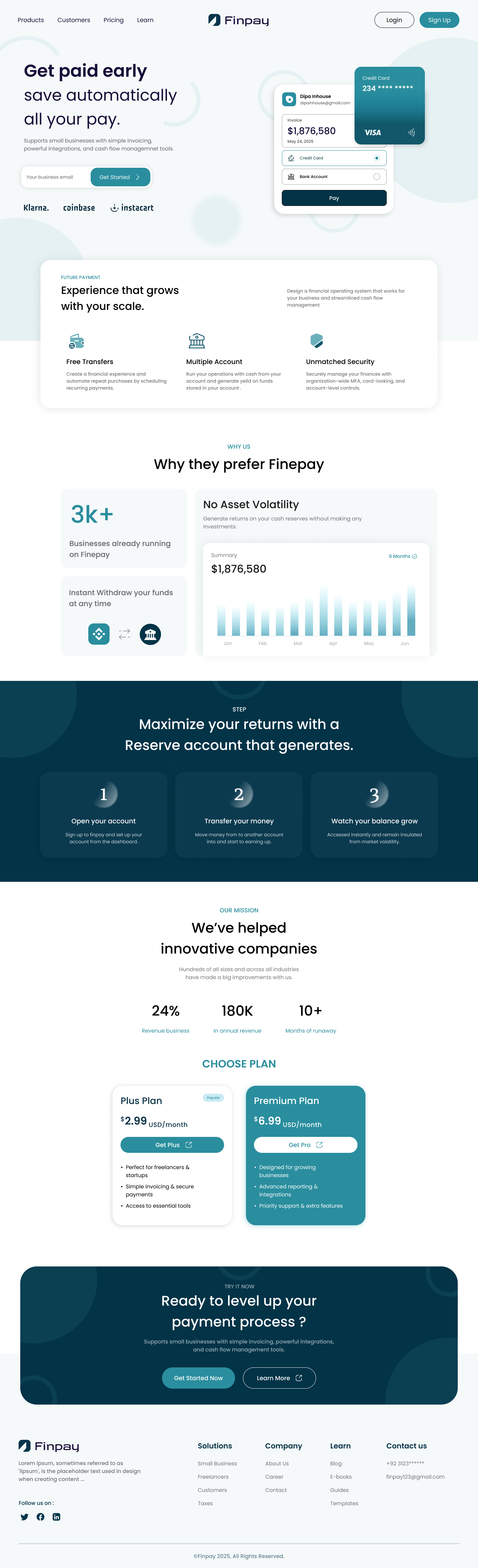 Finpay – Modern Fintech Landing Page UI/UX Design animation branding creative design figma finpay fintech frontend development htmlcssjs landing page logo product design ui uiux design ux web design