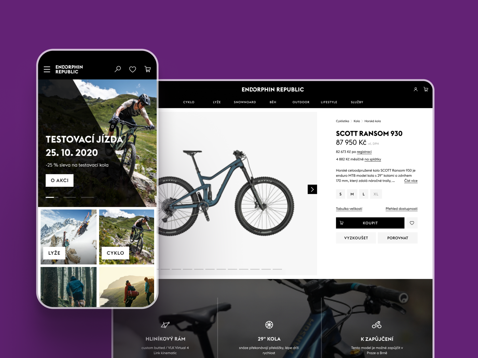 Endorphin Republic: e-commerce adrenalin cycling design system e shop running sport ui ux