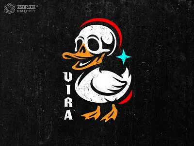 Funny Skull Duck Logo animal logo branding cartoon logo creative logo duck logo funny mascot humorous design logo playful branding skull logo
