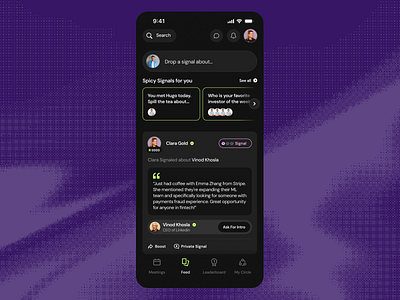 Gigi Activity Feed activity feed app dark mode feed ios mobile mobile app ui ux