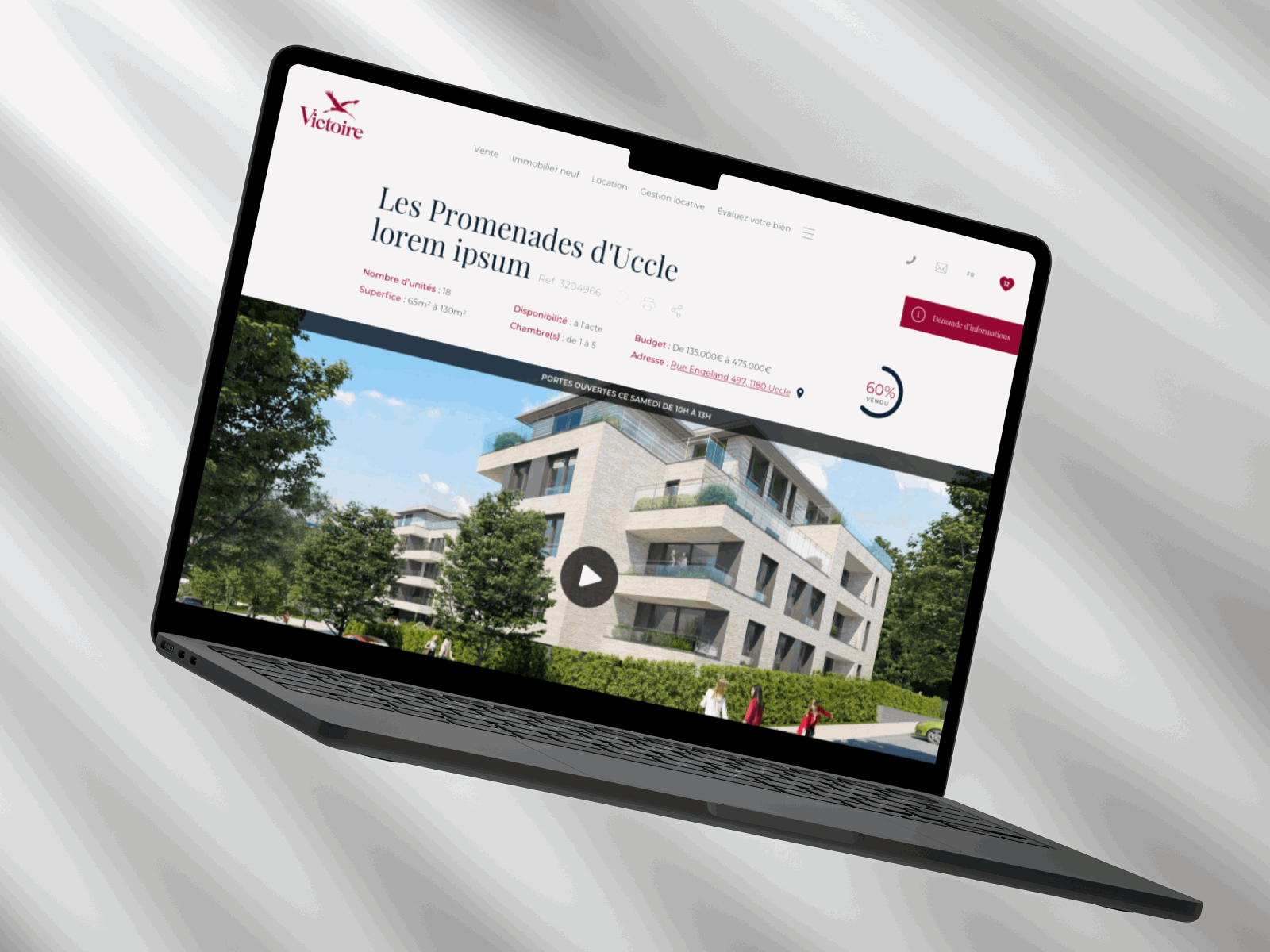 Real estate website belgium branding brussels business graphic design house immo real estate responsive