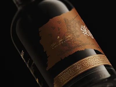 King's Peace rum bottle label branding crest custom graphic design heraldry illustration label design logotype luxury packaging ornaments packaging packaging design premium rum typography vintage