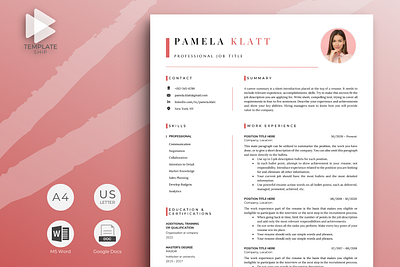 Modern Resume Template with Photo cv template cv template word modern resume professional resume resume design resume template resume template word