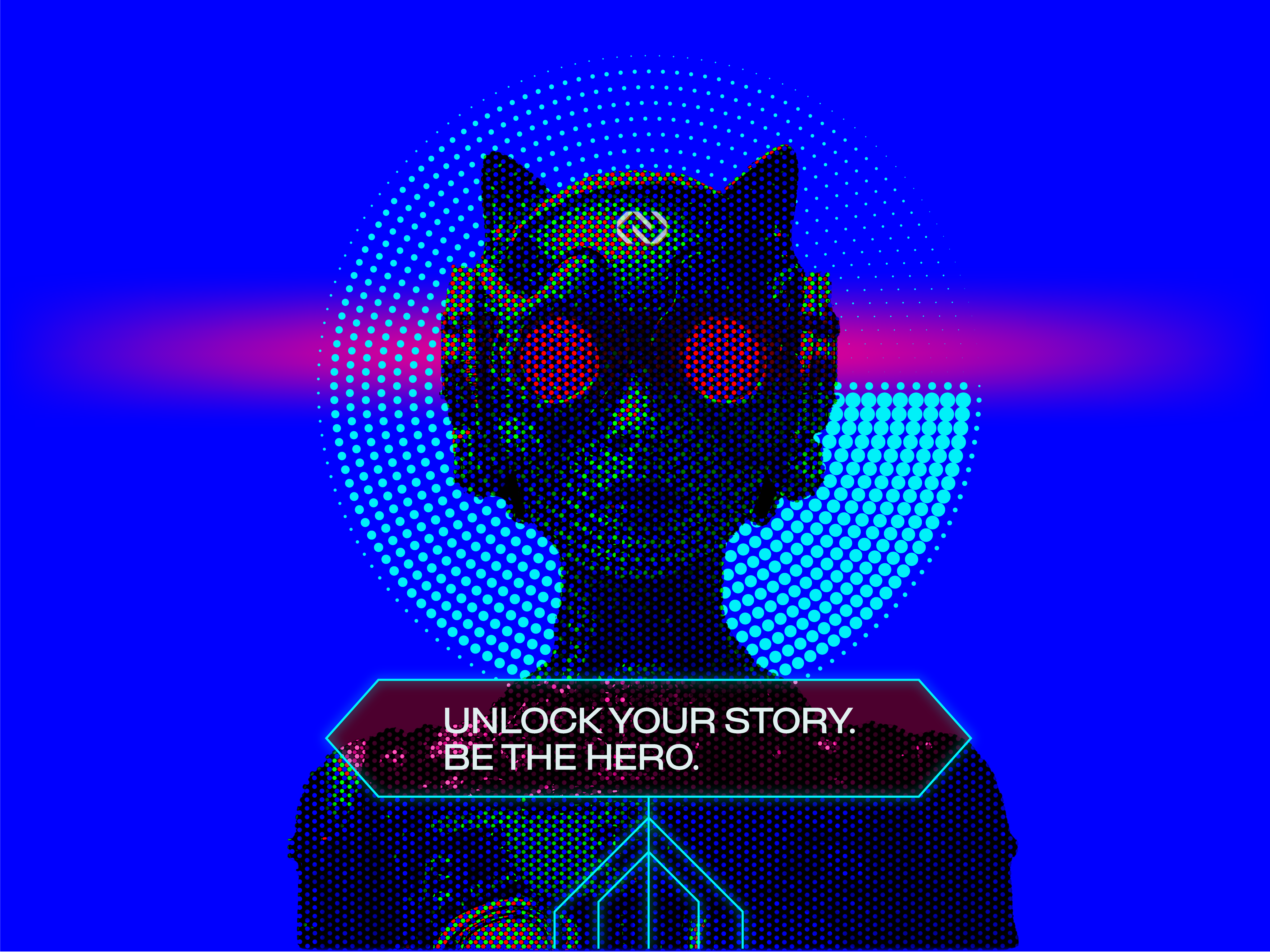 Achievement Unlocked avatar design brand identity cyberpunk digital world futuristic gamified gaming genz glitch visuals graphic design high tech infinity symbol logo design millenials neon neural network nft social media visuals