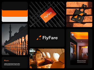 FlyFare - Travel Agency Branding bento grids bentogrid brand guidelines brand identity brand strategy branding graphic design logo logo design logotype logotype design luxury branding luxury travel travel travel brand identity visual branding visual identity
