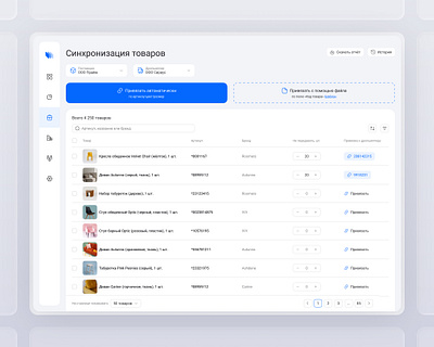 Product synchronization dashboard dashboard listing products search synchronization ui ux